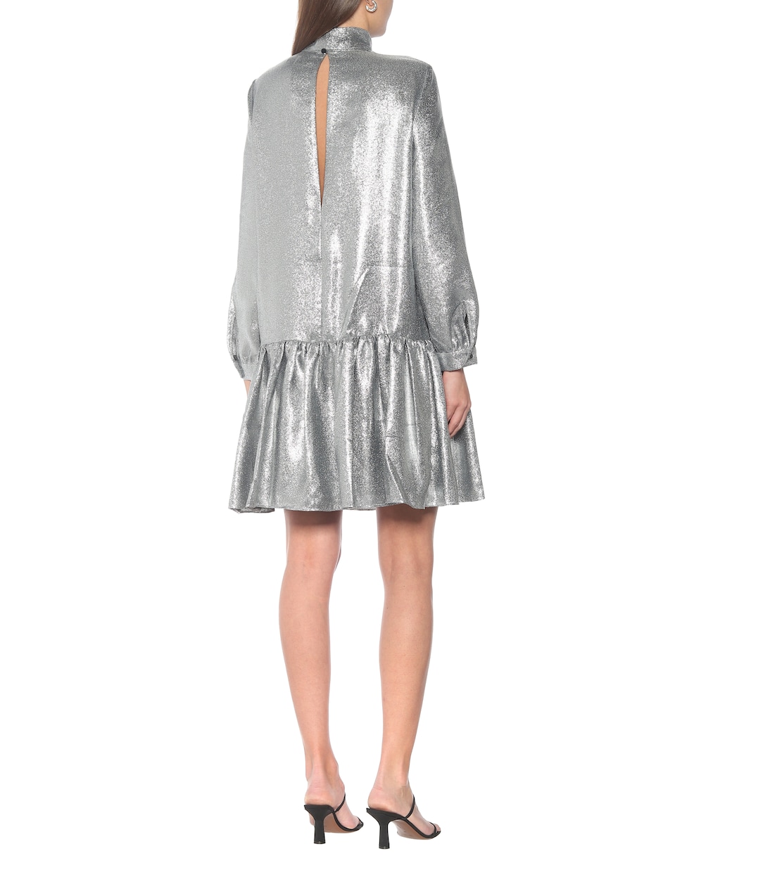Tie-neck lamé minidress | Tibi