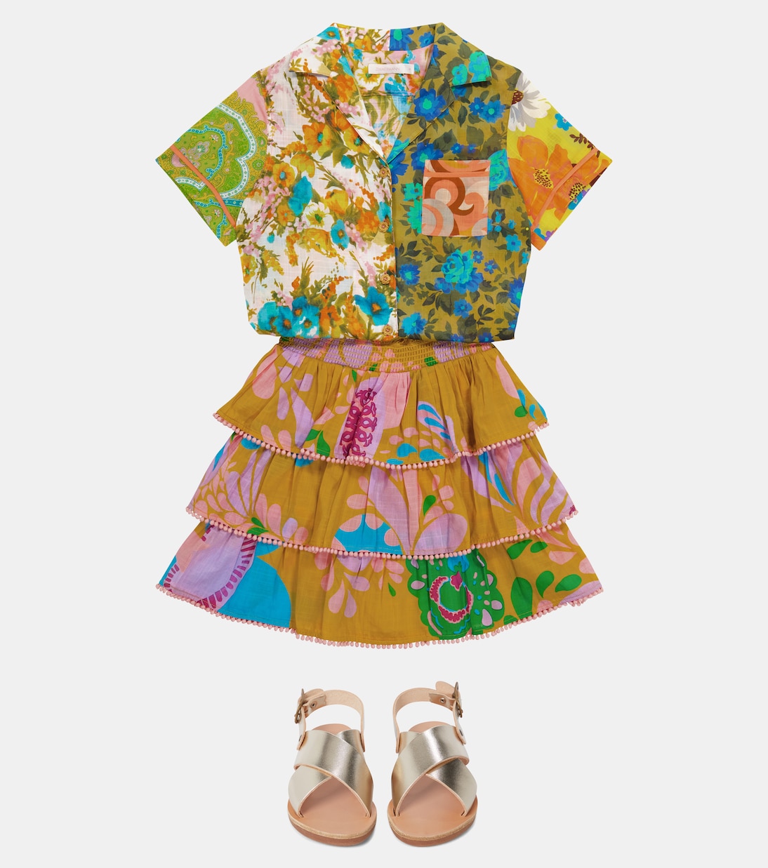 Gonna Teddy in cotone con stampa | Zimmermann Kids