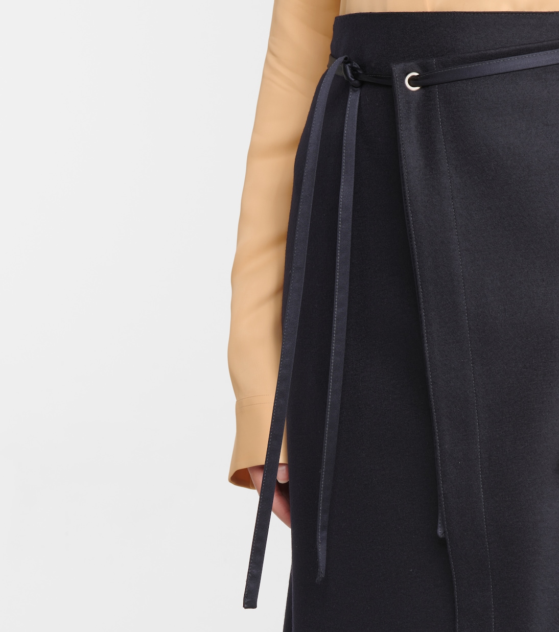 Falda midi de lana con cinturón | Jil Sander