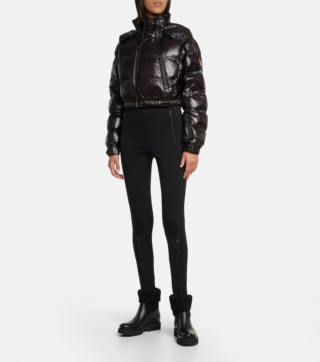 Jocelme cropped down jacket in black Moncler Grenoble Mytheresa