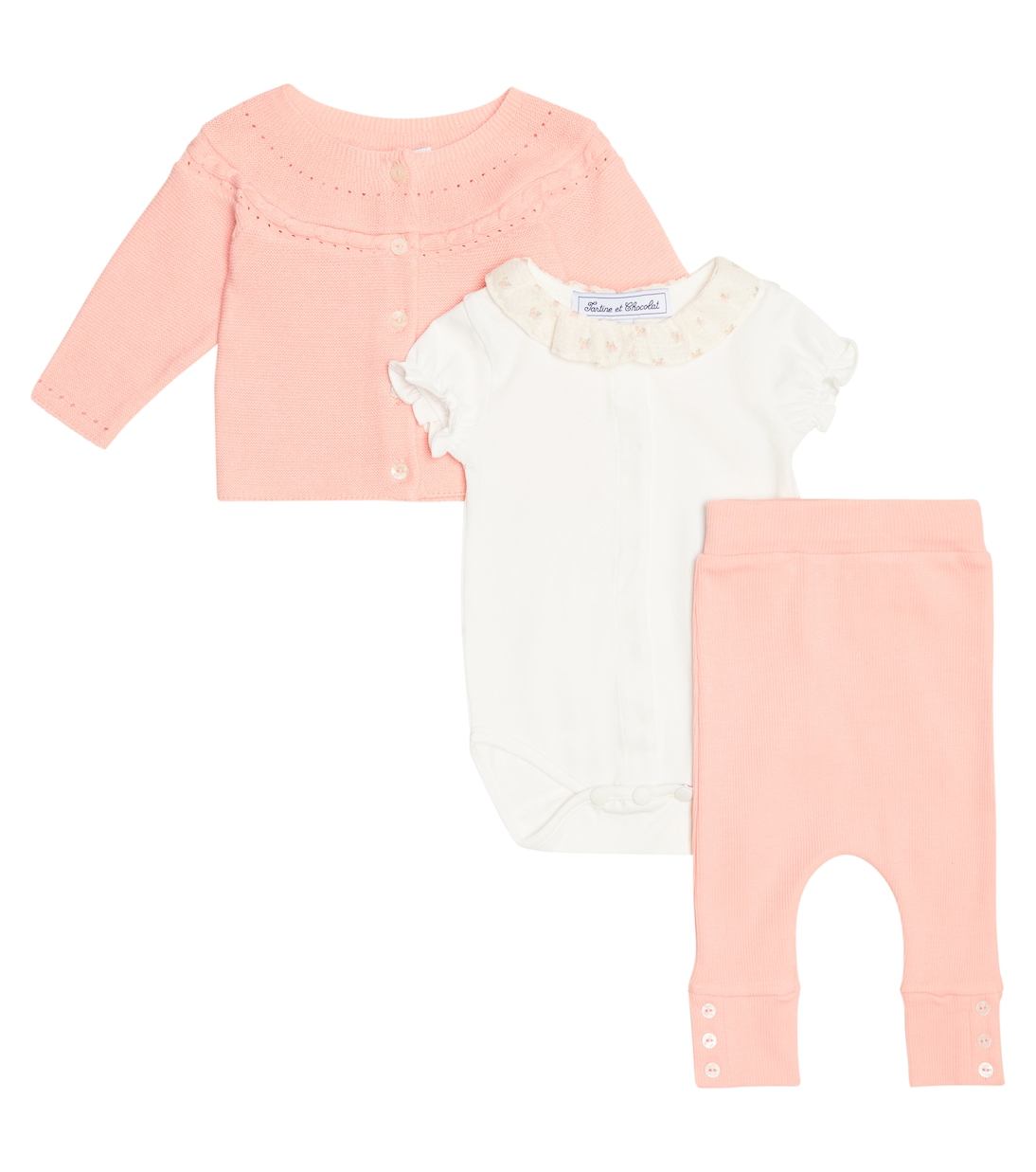 Baby - Body, cardigan e pantaloni in cotone | Tartine et Chocolat