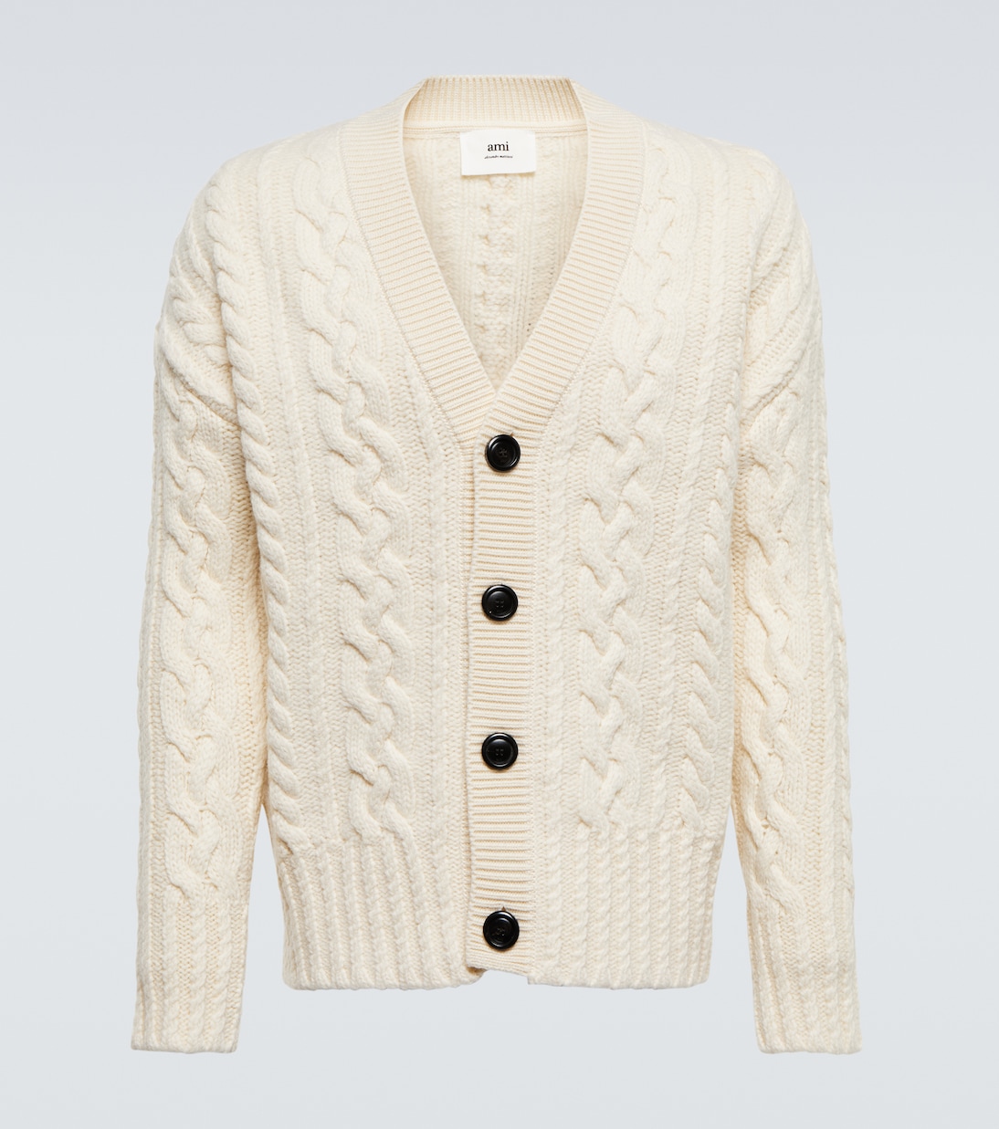 Cardigan in lana a trecce | Ami Paris