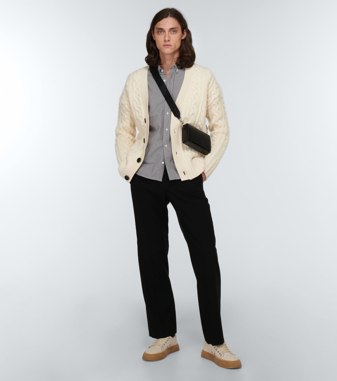 Cardigan in lana a trecce | Ami Paris