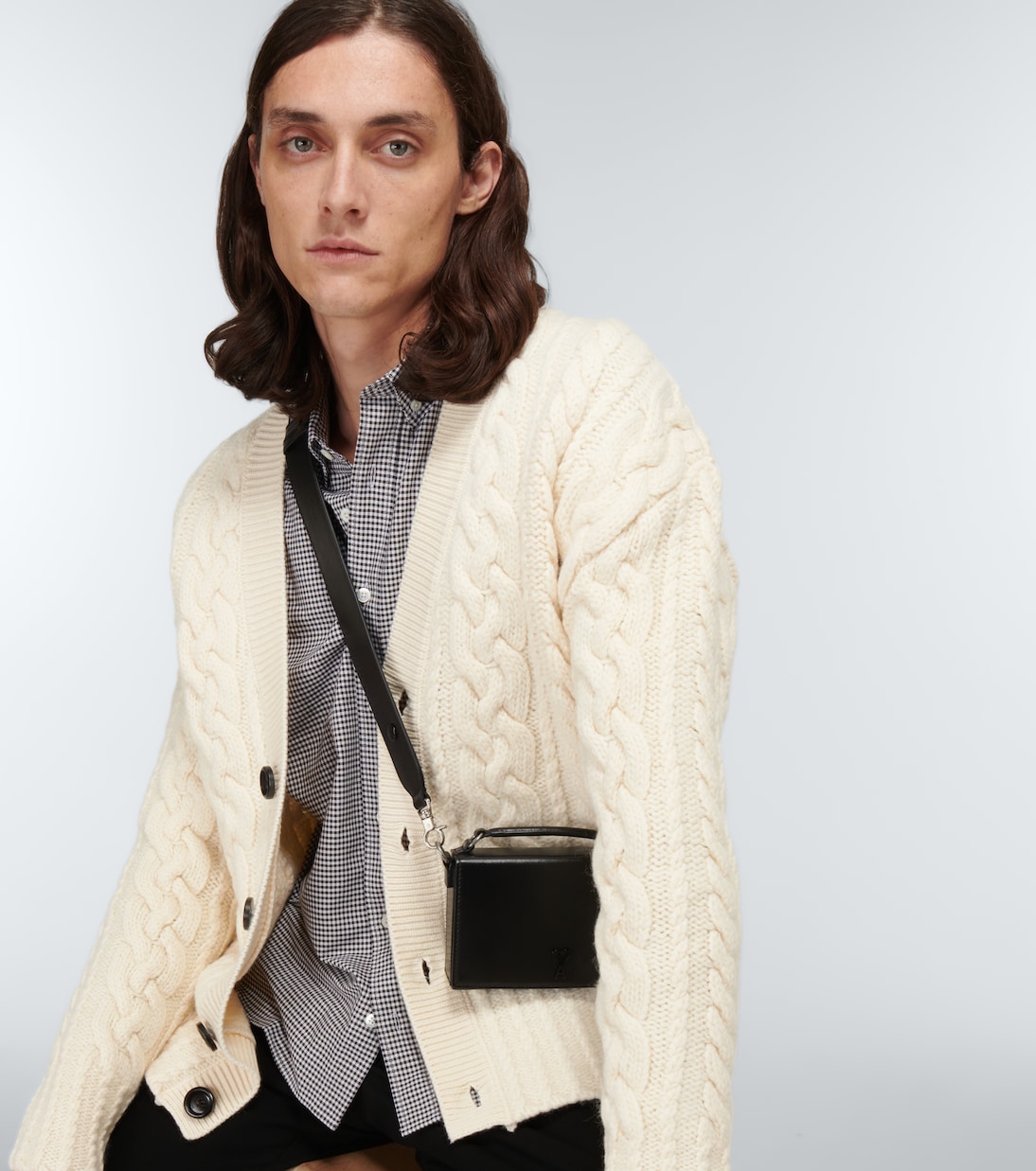 Cardigan in lana a trecce | Ami Paris