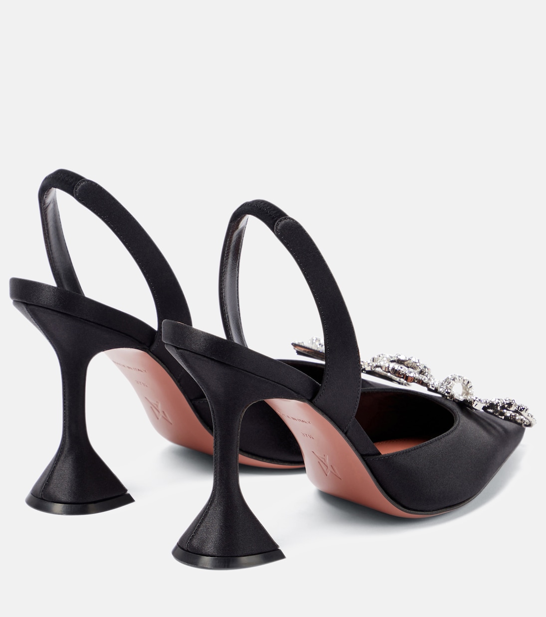 Pumps slingback Rosie in raso | Amina Muaddi