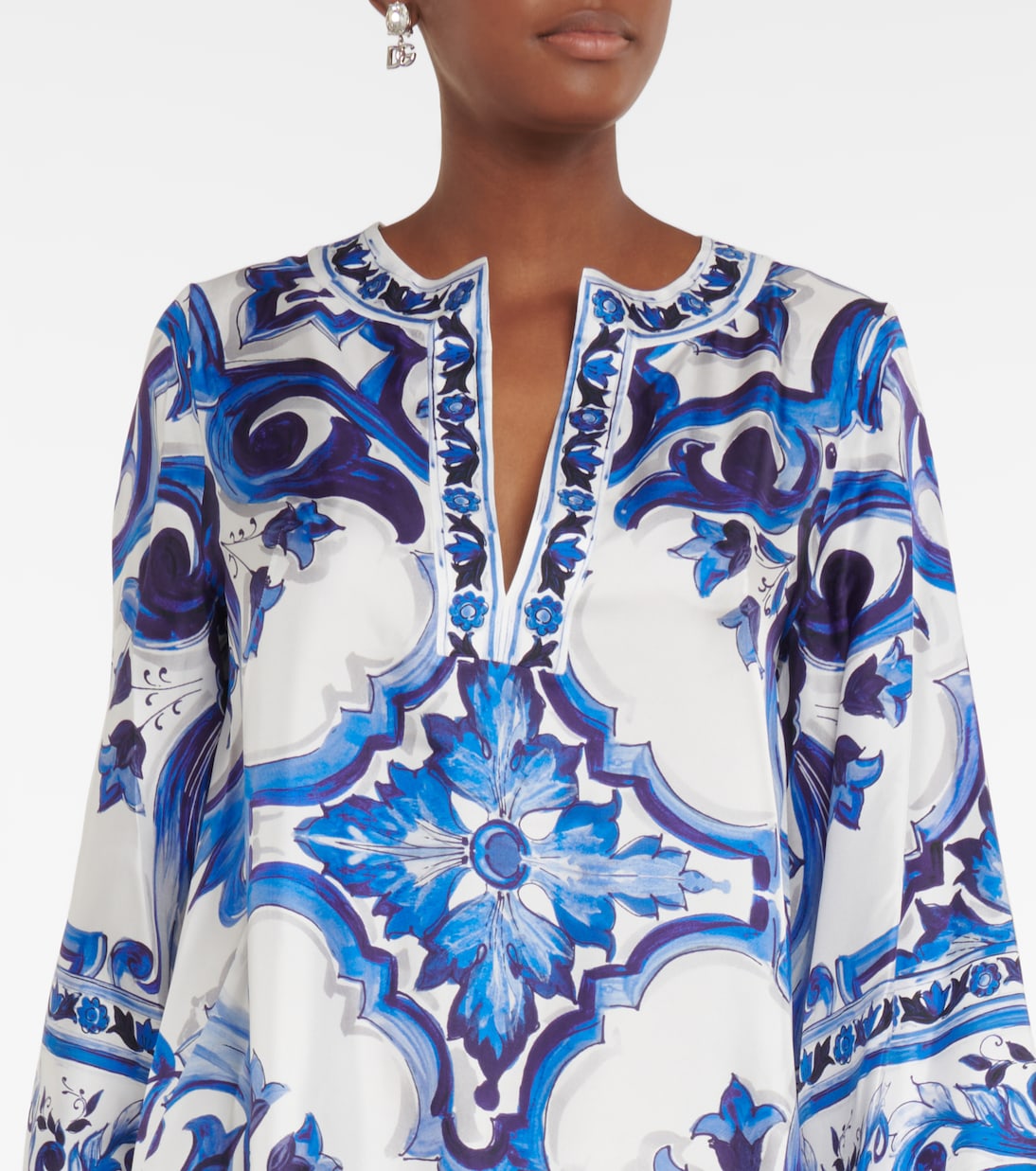 Bedruckter Kaftan aus Seiden-Twill | Dolce&Gabbana