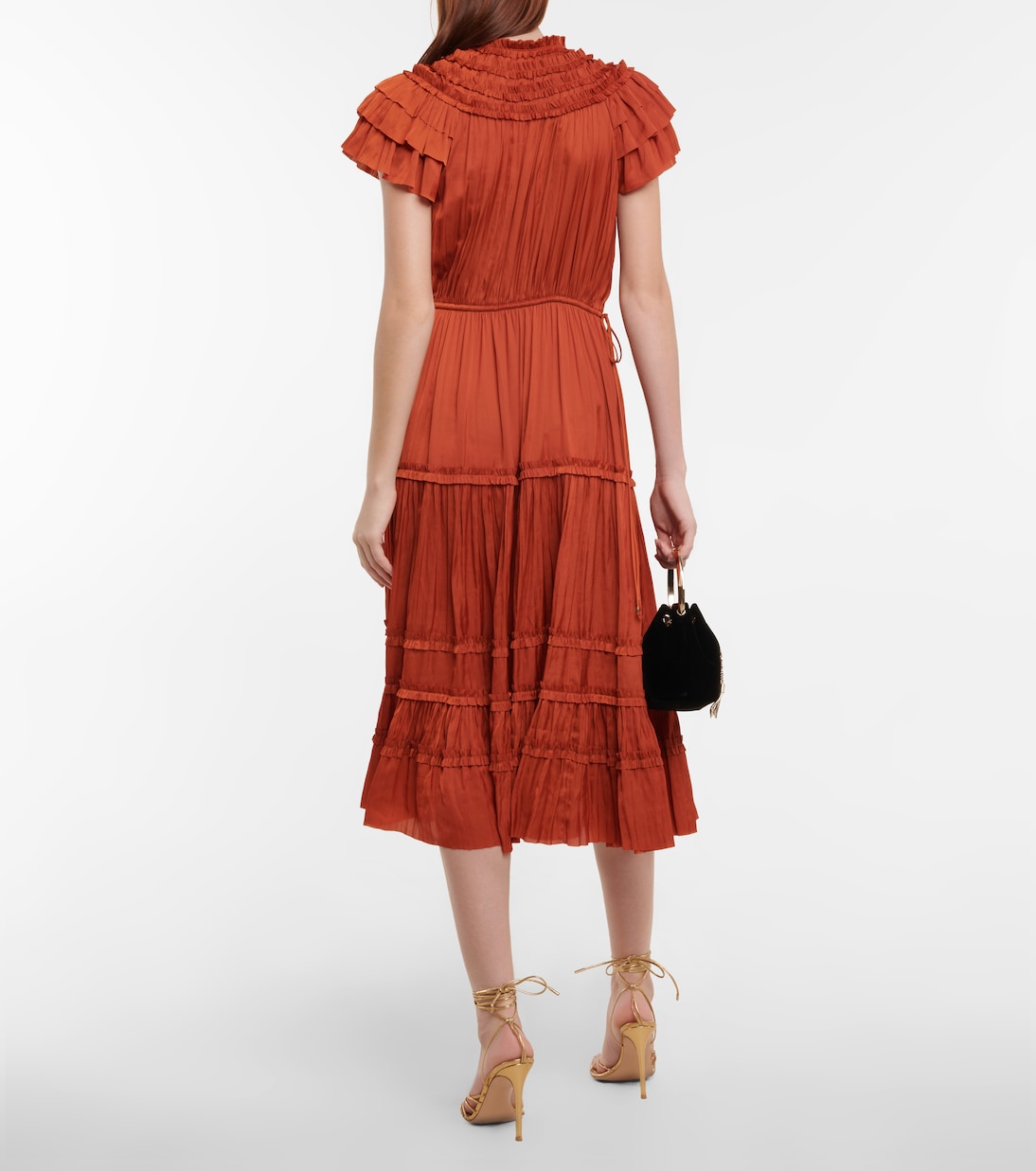 Isadora pleated satin midi dress | Ulla Johnson