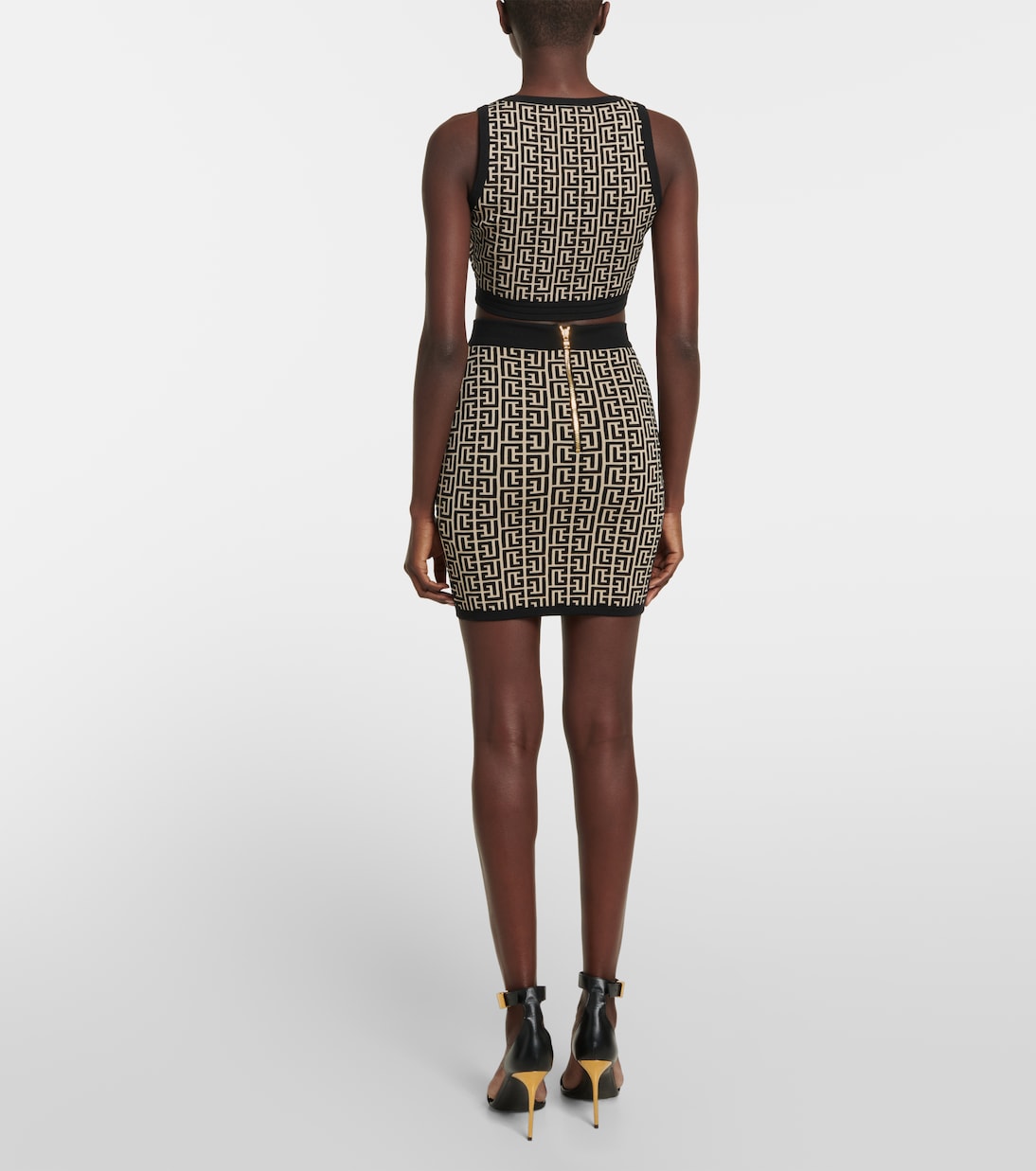 Monogram wool-blend crop top | Balmain