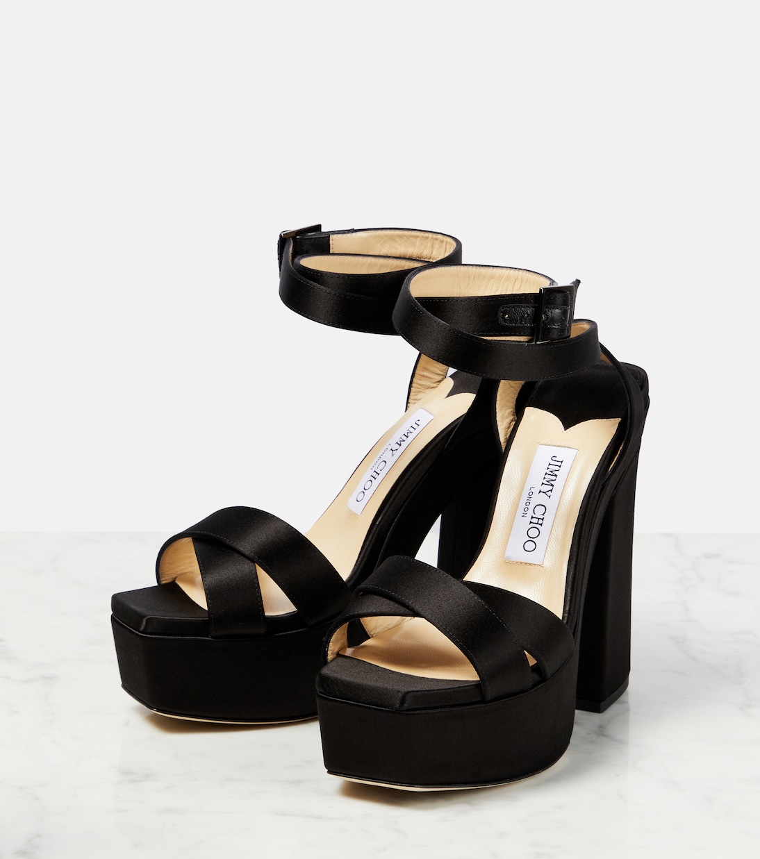 Gaia satin platform sandals | Jimmy Choo