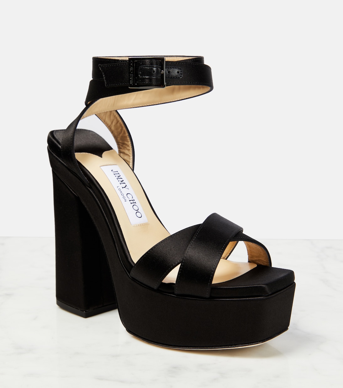 Gaia satin platform sandals | Jimmy Choo