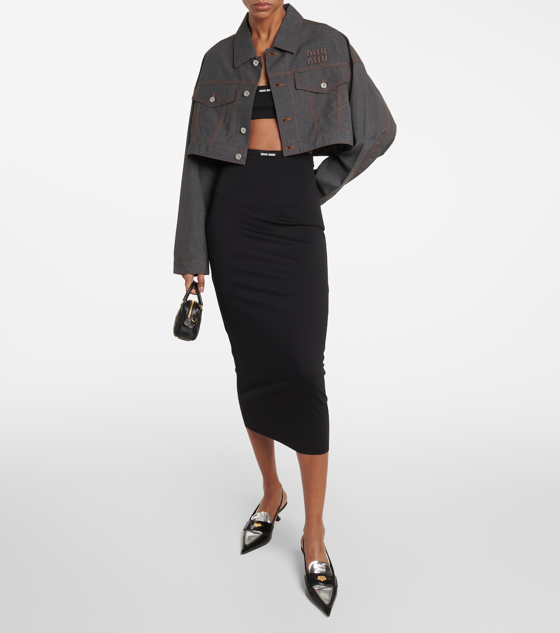 Cropped virgin wool jacket | Miu Miu