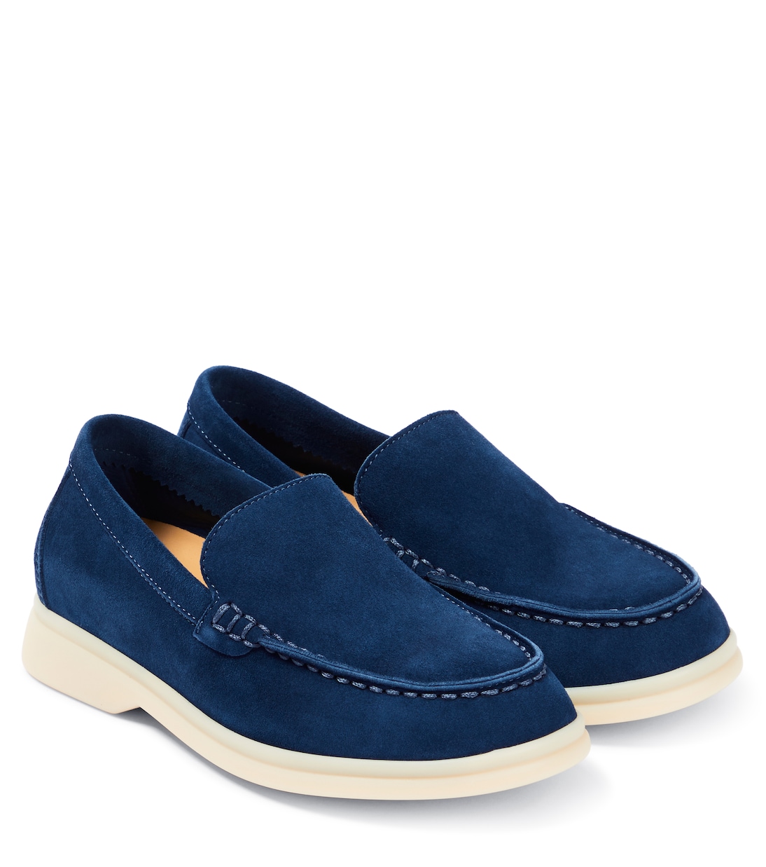 Summer Walk suede loafers in blue Loro Piana Kids Mytheresa