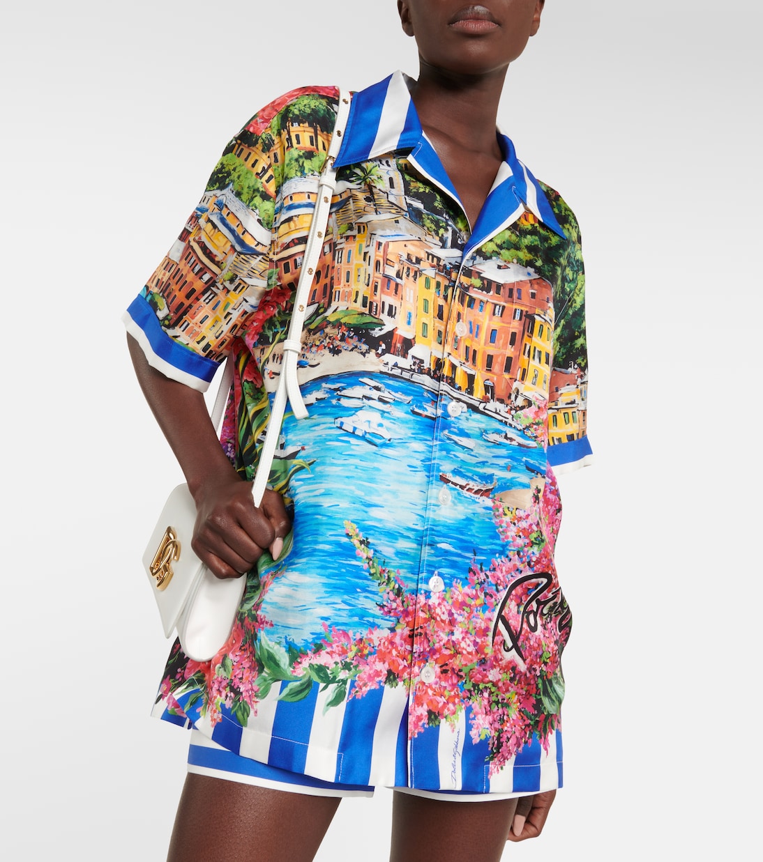 Camicia Portofino in seta con stampa | Dolce&Gabbana