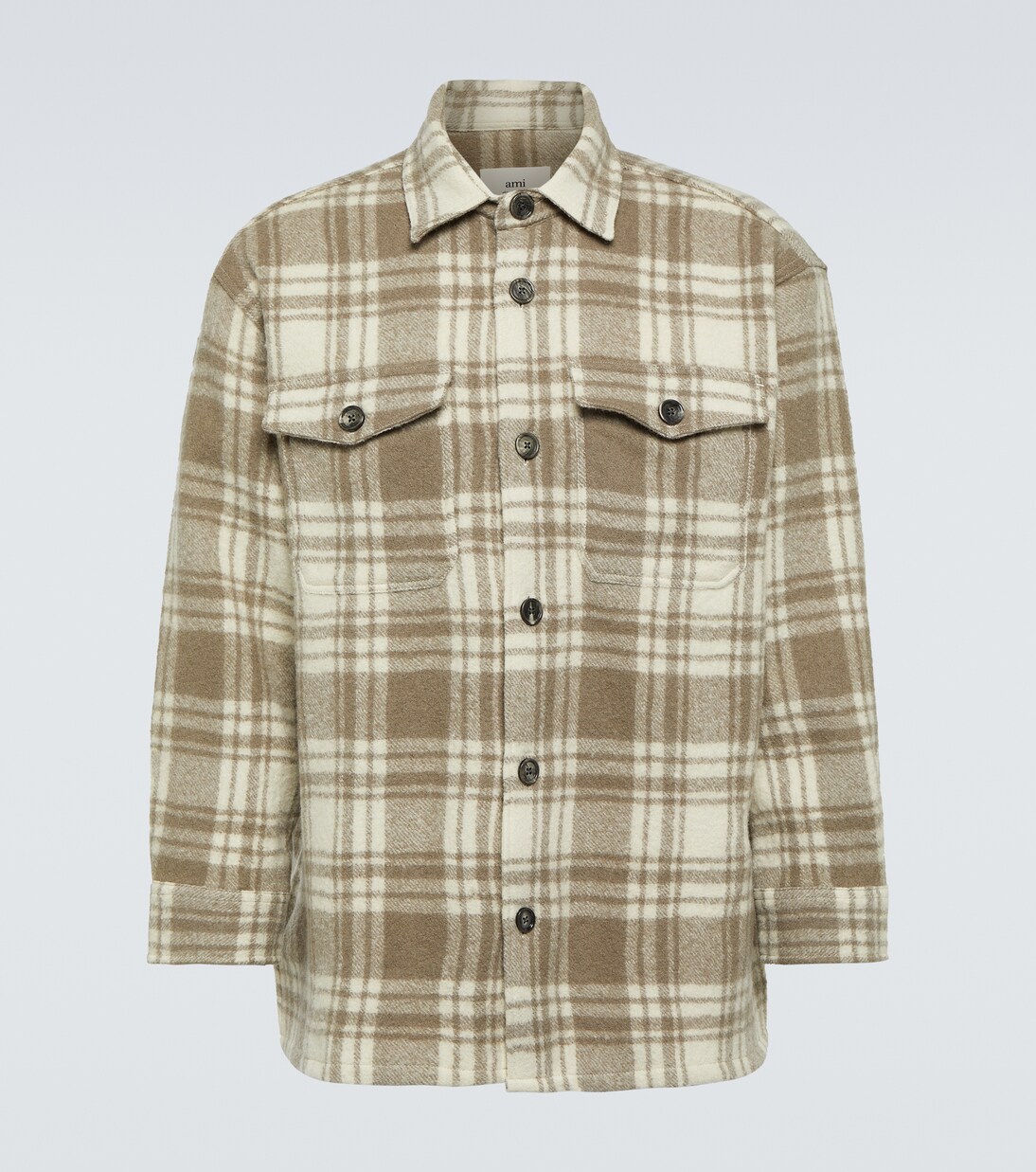Maxi checked wool overshirt | Ami Paris