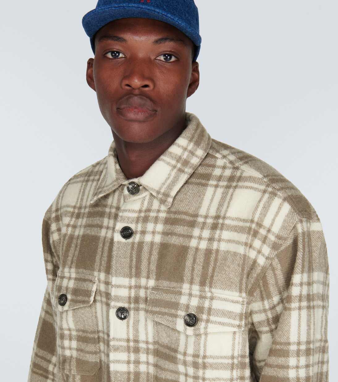 Maxi checked wool overshirt | Ami Paris