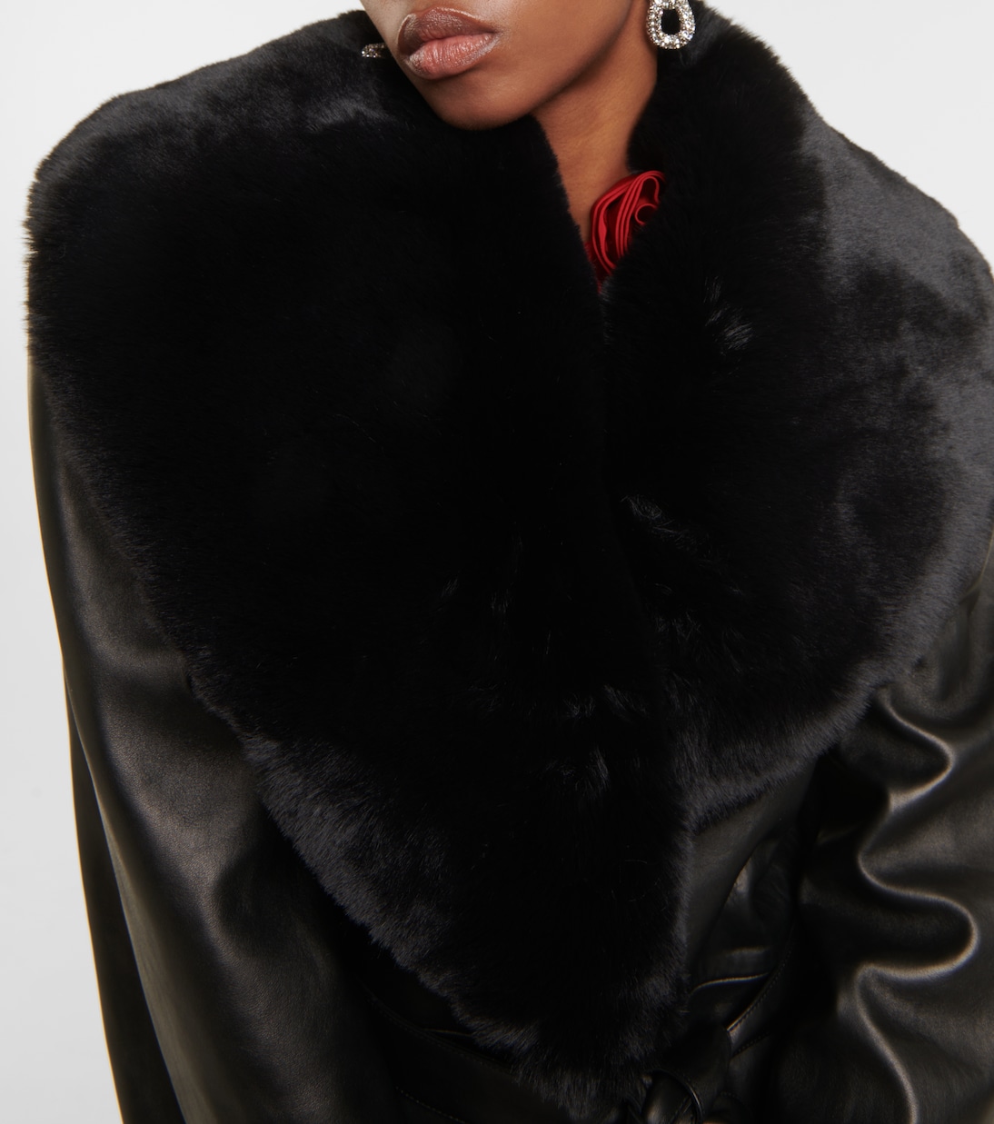 Cappotto in pelle con pelliccia sintetica | Magda Butrym