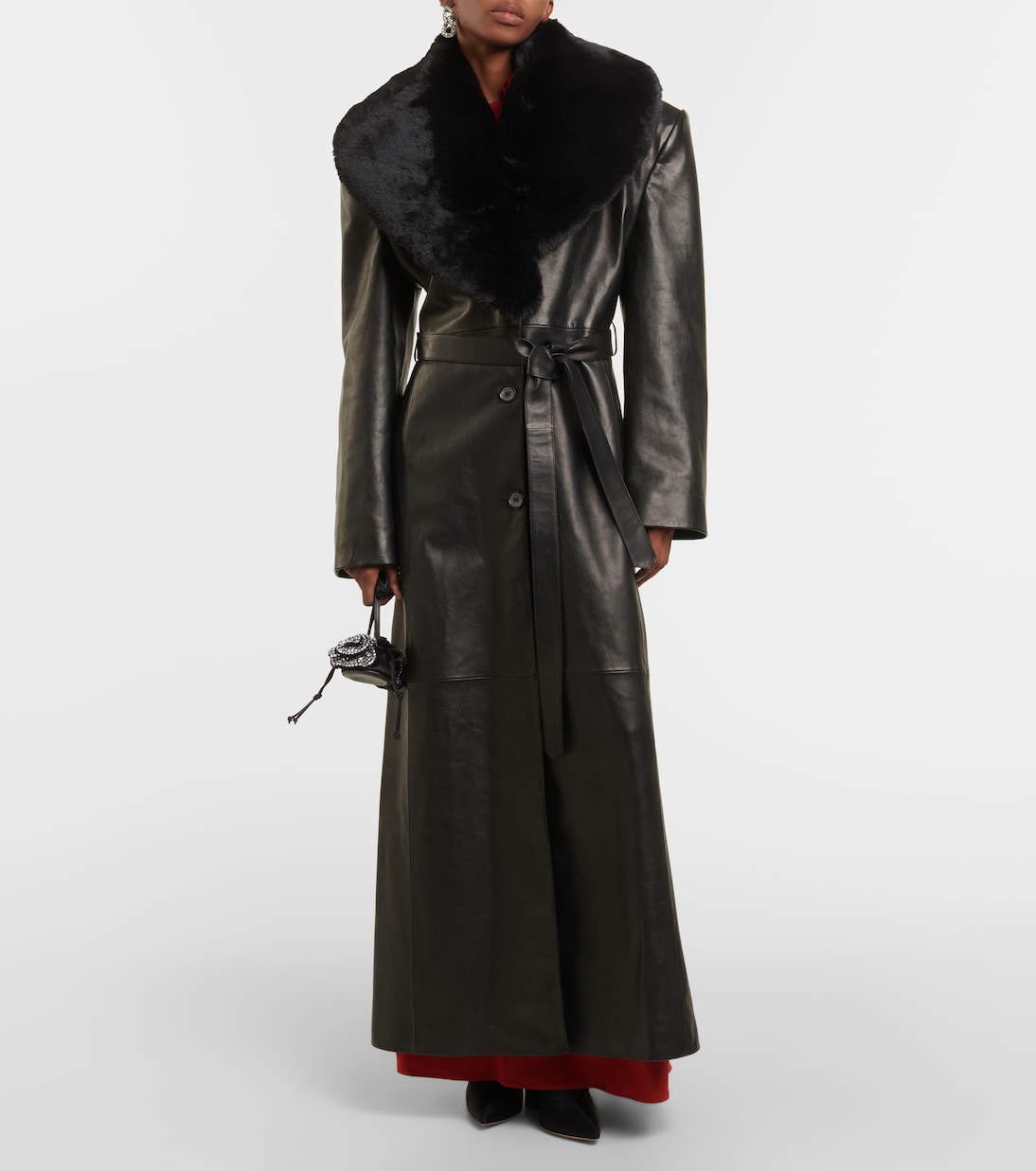 Cappotto in pelle con pelliccia sintetica | Magda Butrym