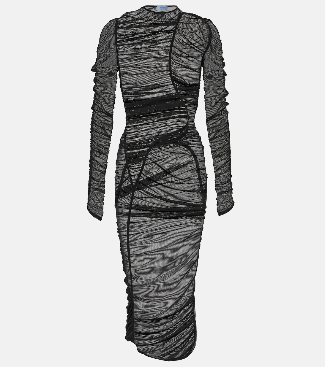 Vestido midi de malla fruncida | Mugler