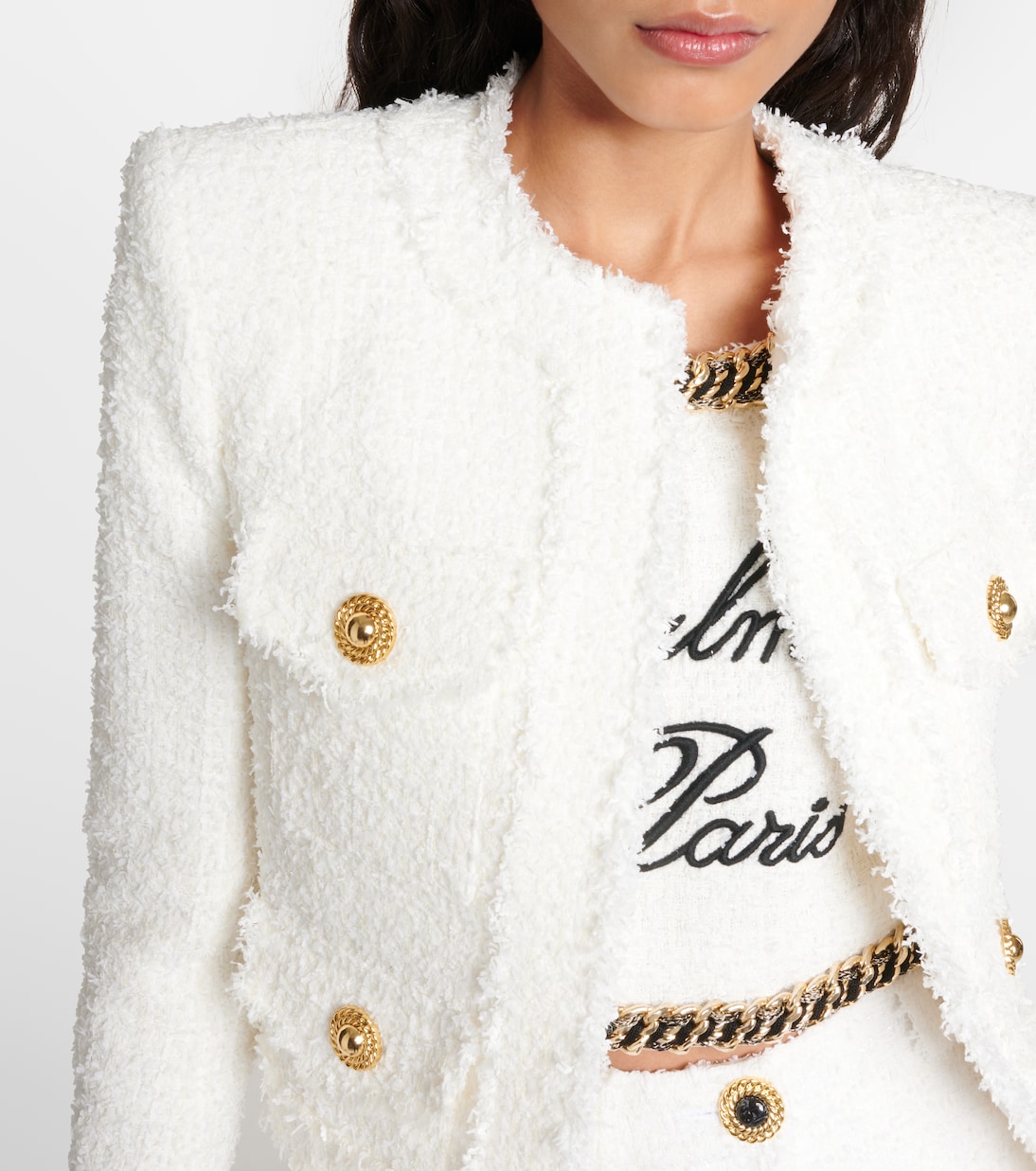 Cropped-Jacke aus Tweed | Balmain