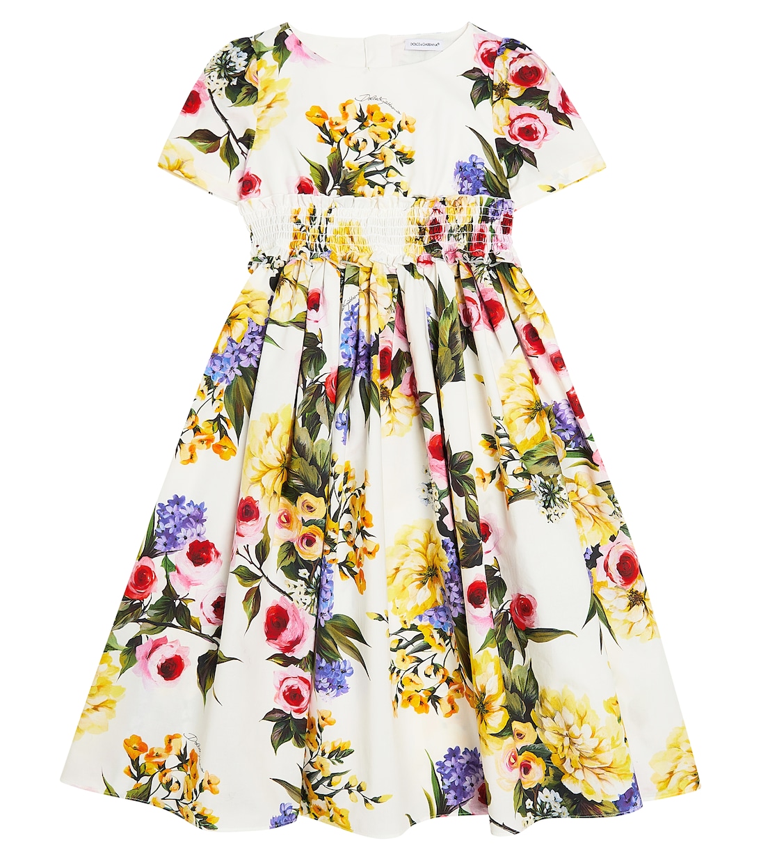 Bedrucktes Kleid aus Baumwollpopeline | Dolce&Gabbana Kids