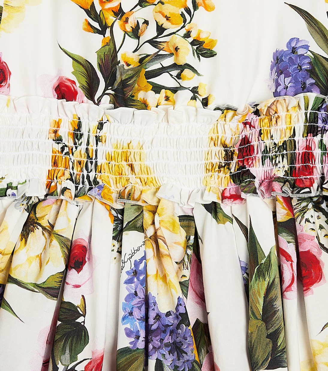 Bedrucktes Kleid aus Baumwollpopeline | Dolce&Gabbana Kids