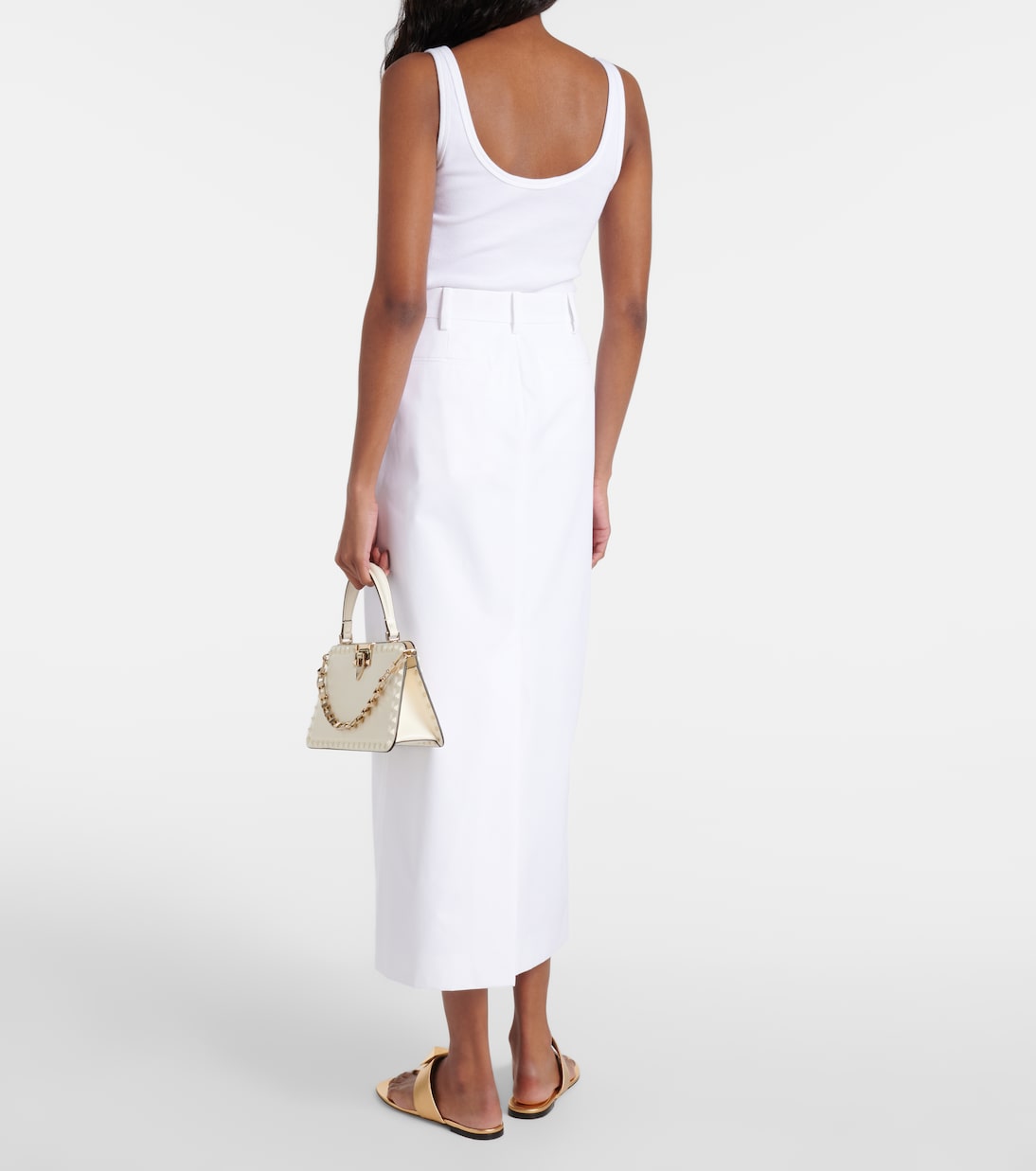 Gonna lunga in popeline di cotone | Valentino
