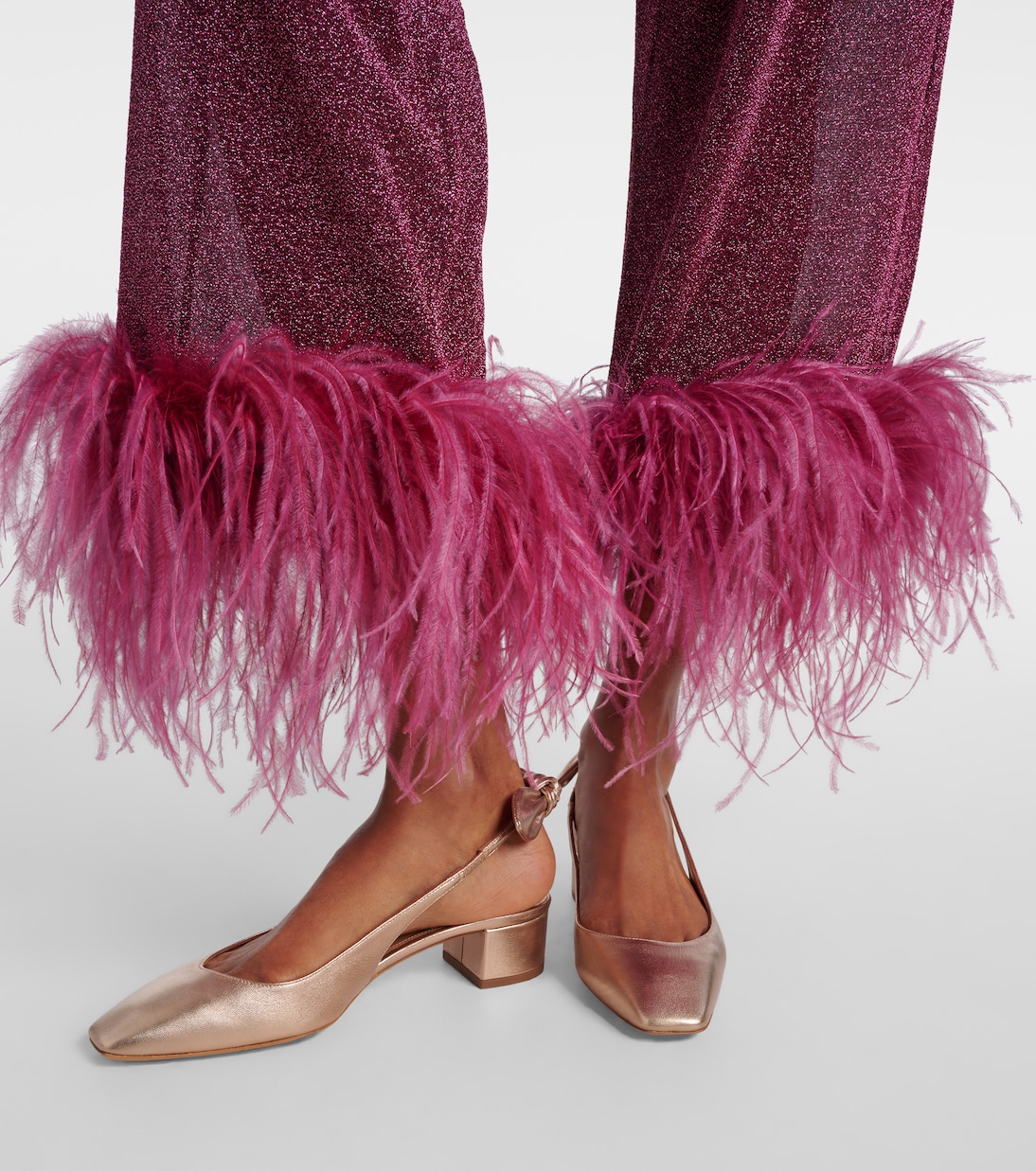 Slingback-Pumps Very Bow 35 aus Metallic-Leder | Aquazzura