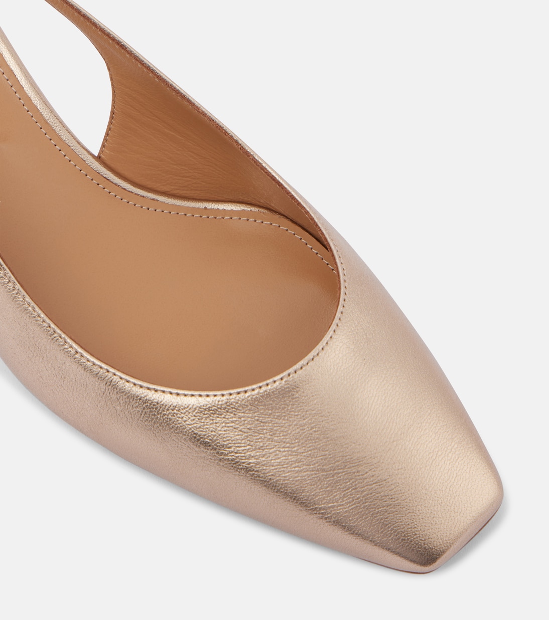 Slingback-Pumps Very Bow 35 aus Metallic-Leder | Aquazzura