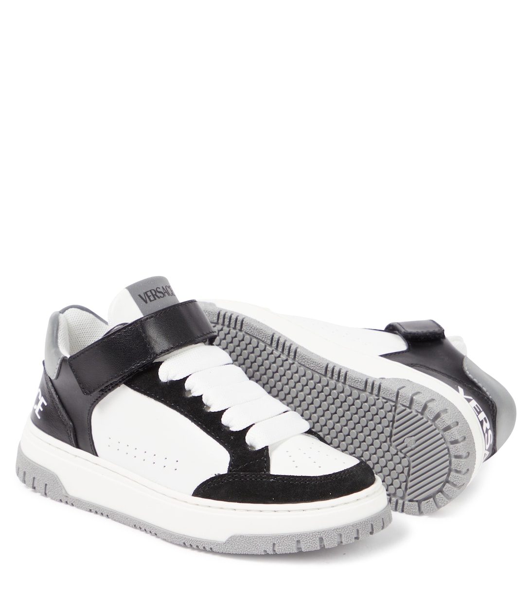 Sneakers in pelle con logo | Versace Kids