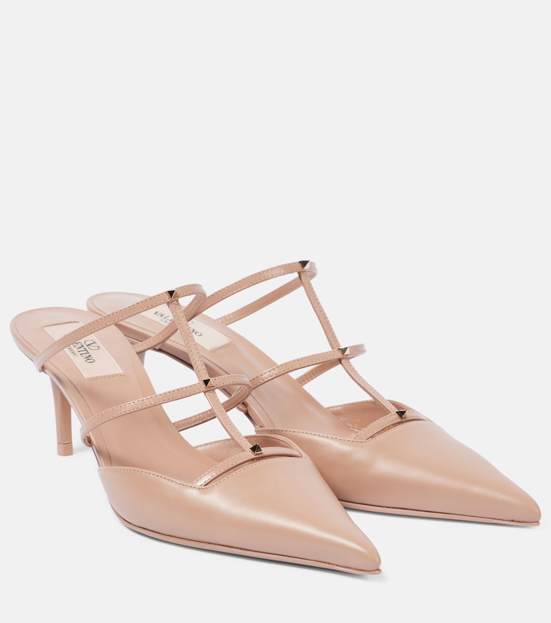 Mules Rockstud Wispy 60 en cuir | Valentino Garavani
