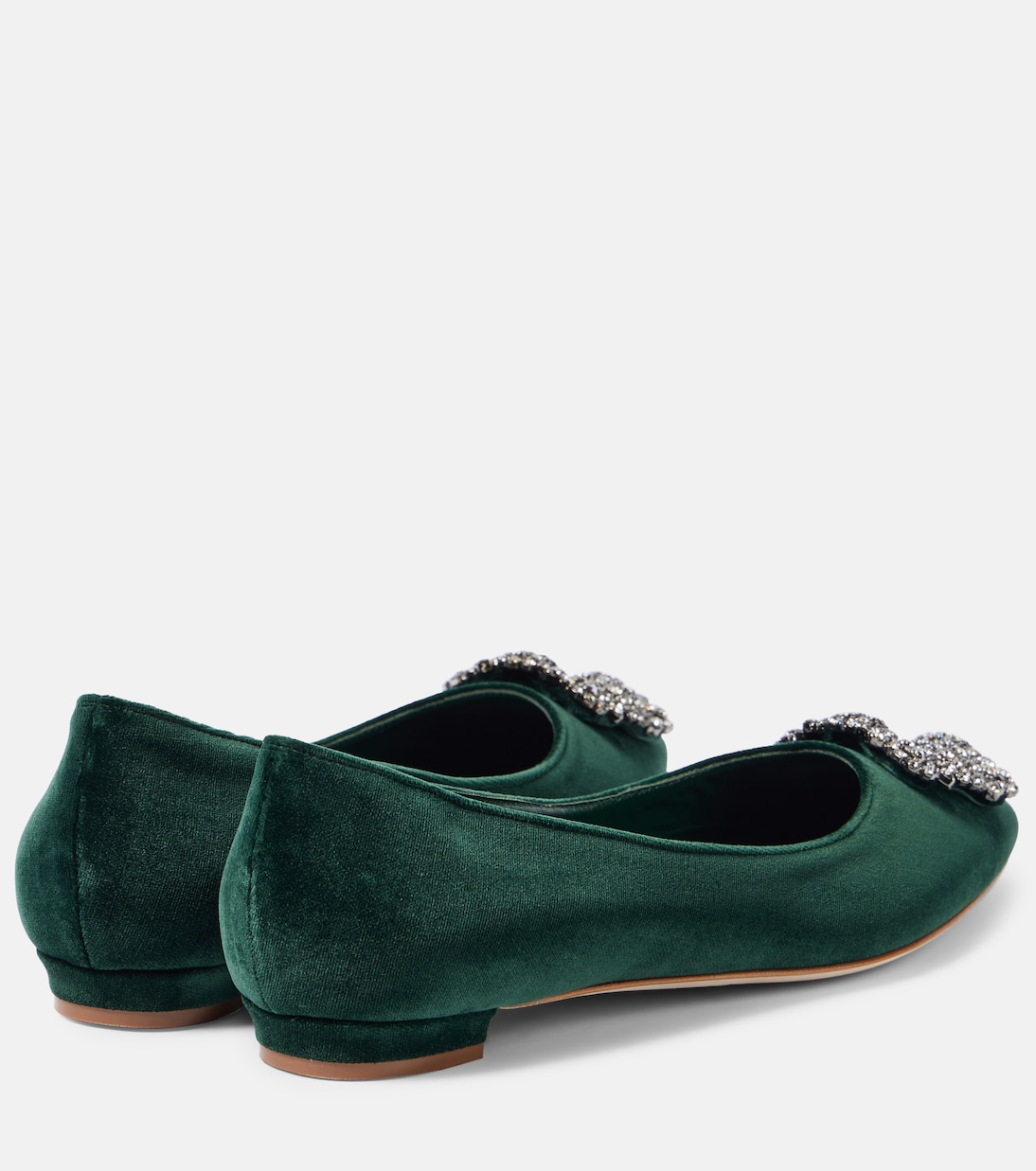Hangisi embellished velvet ballet flats | Manolo Blahnik