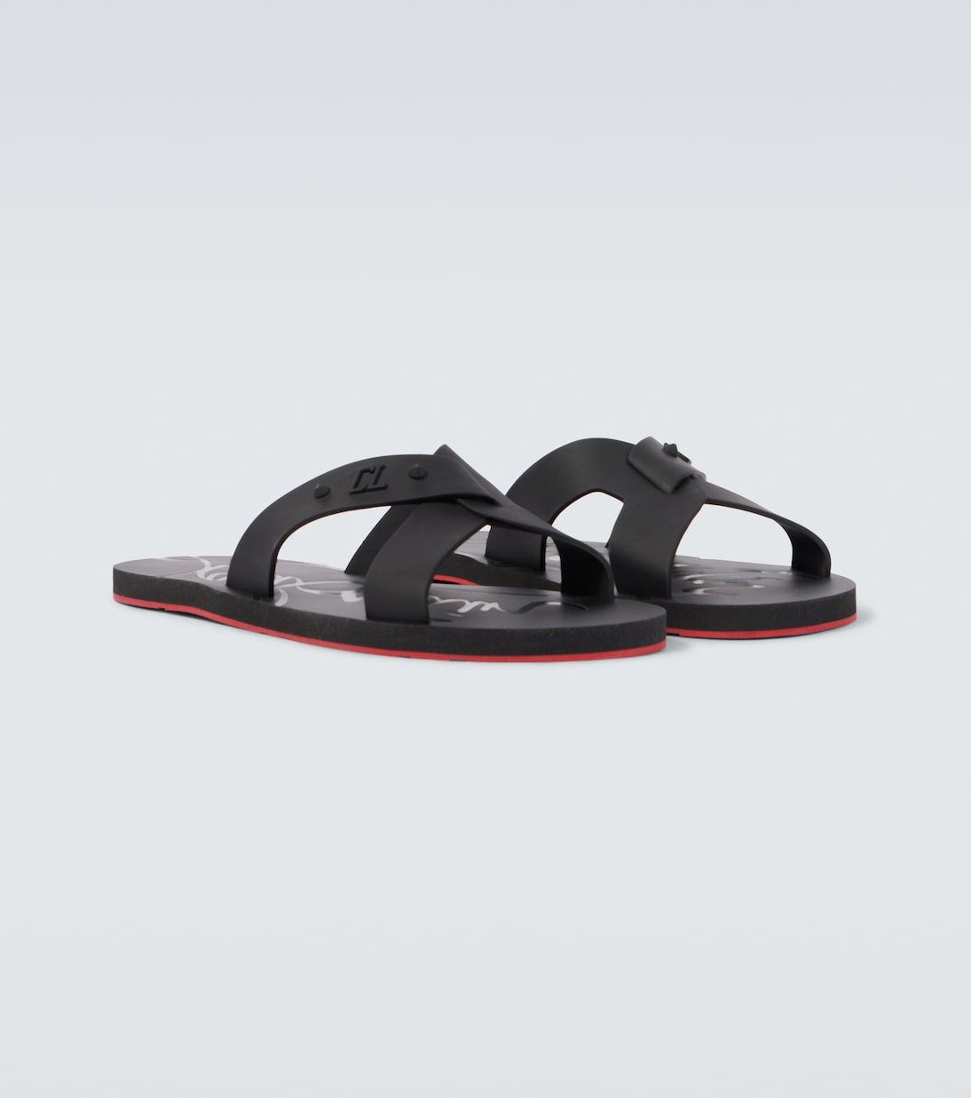 Loubi Cross rubber slides | Christian Louboutin