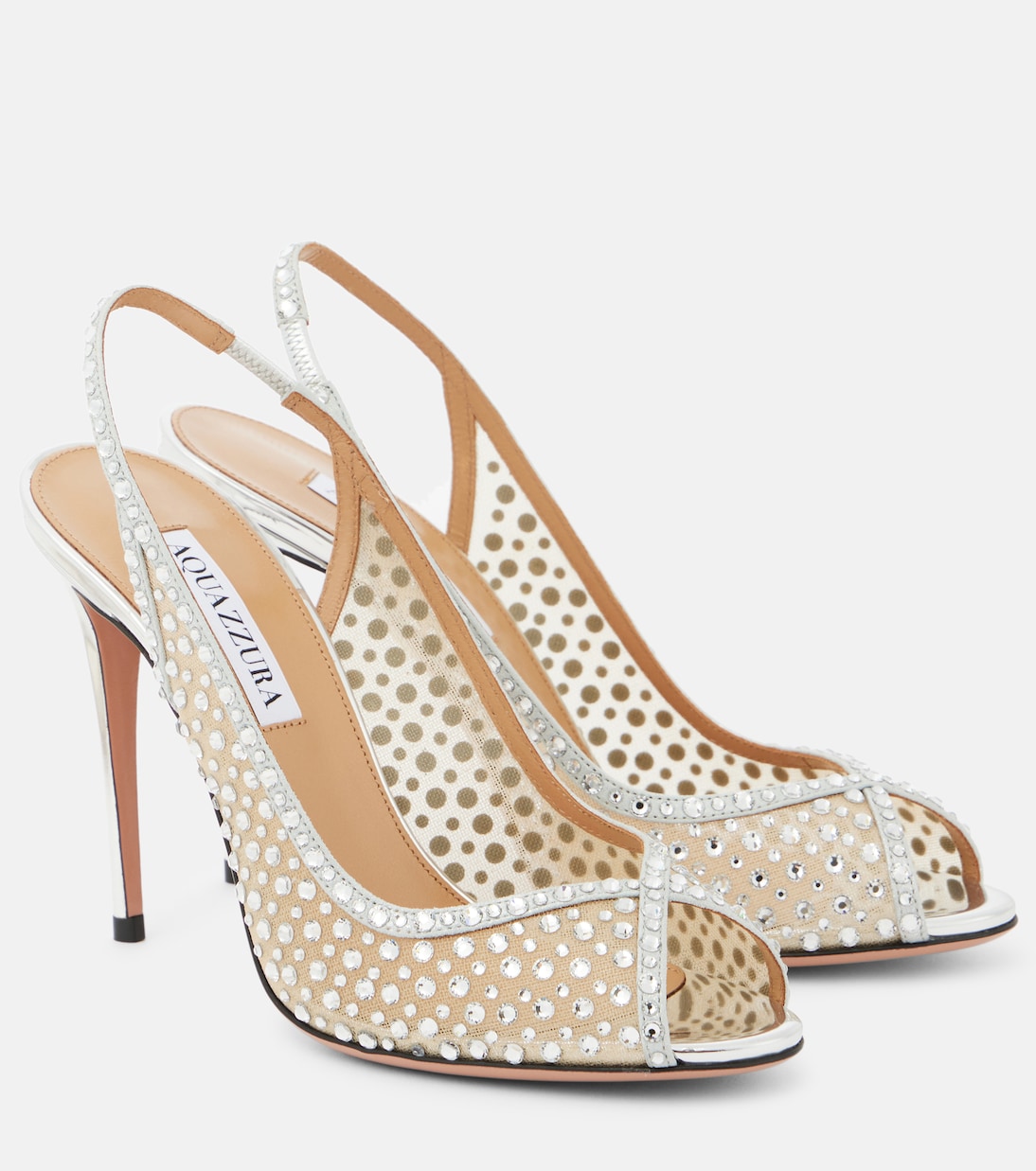 Crystal Lover 105 embellished sandals in silver - Aquazzura