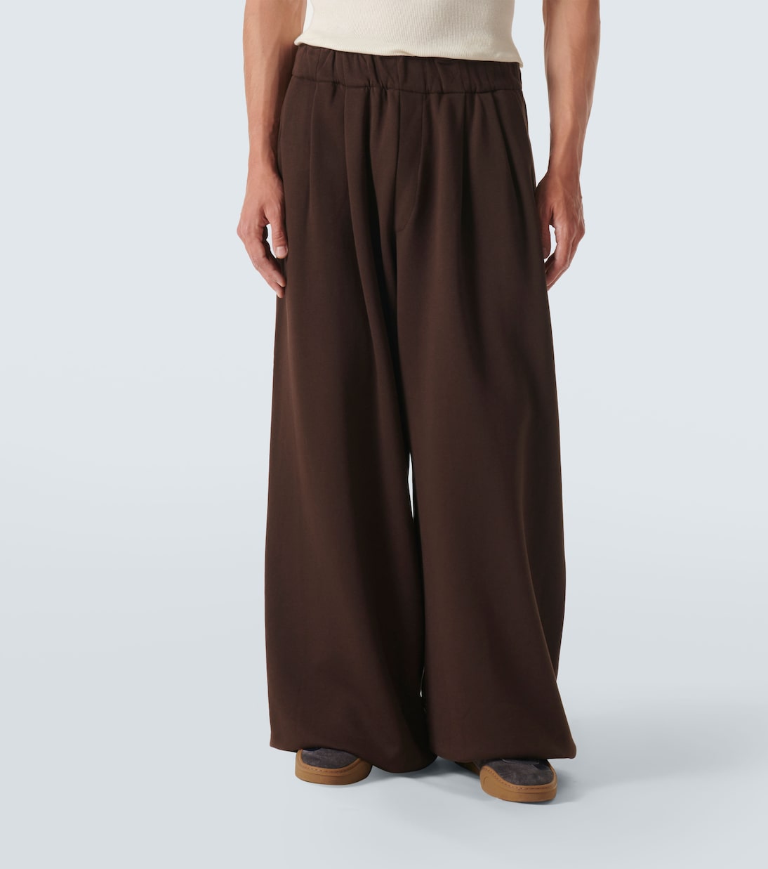 DRIES VAN NOTEN Pleated sweatpants Cotton jersey sweatpants in