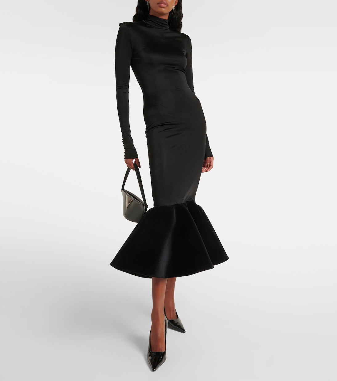 Flounced jersey midi dress | David Koma