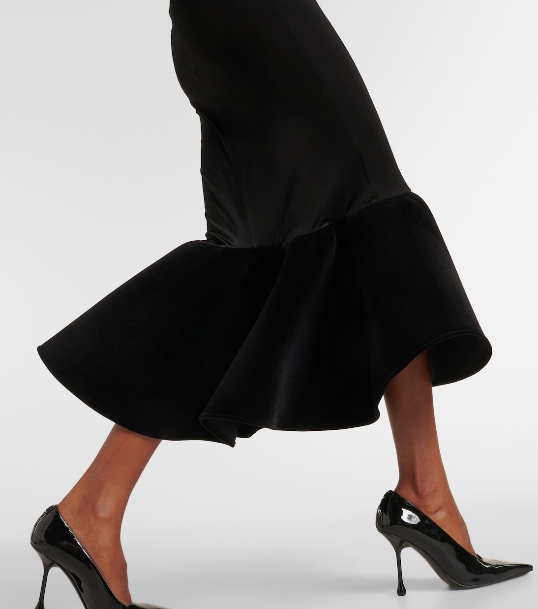 Flounced jersey midi dress | David Koma