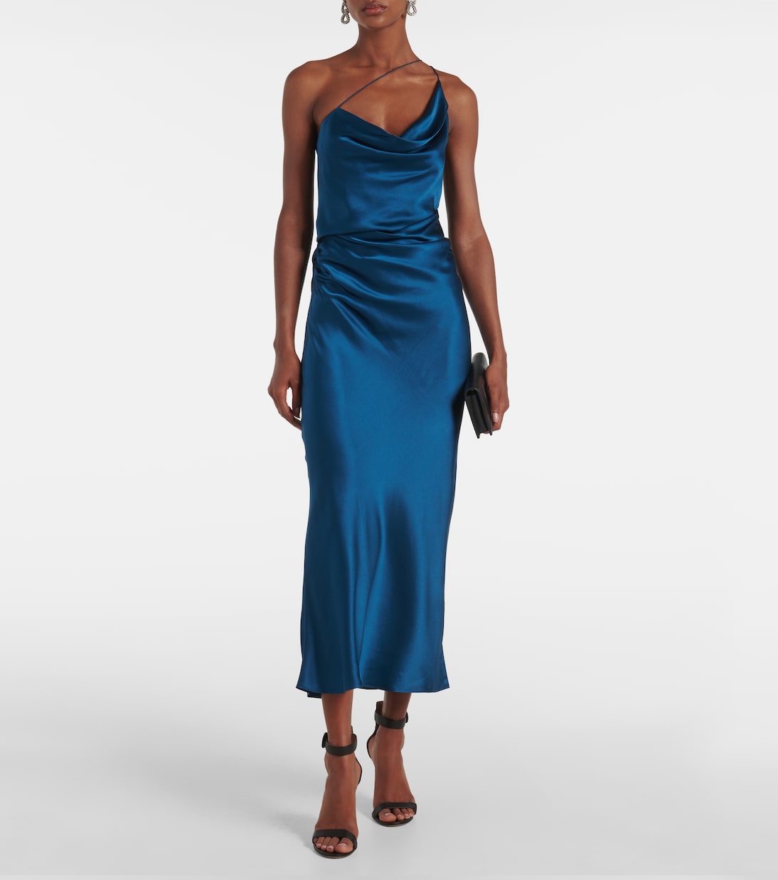 One-Shoulder-Maxikleid aus Seidensatin | The Sei