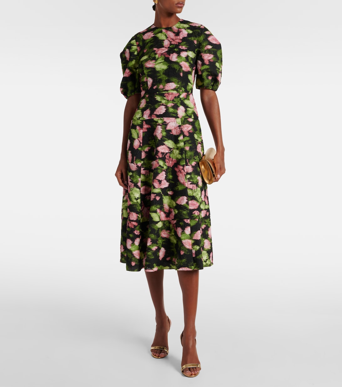 Bedrucktes Midikleid aus Matelassé | Erdem