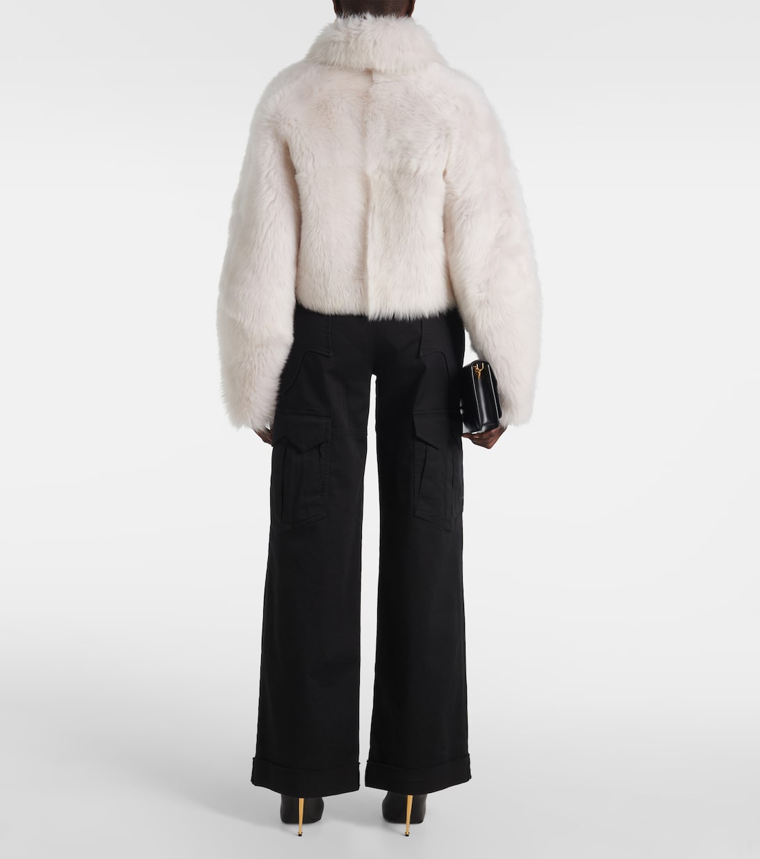 Chaqueta cropped de borrego | Blancha