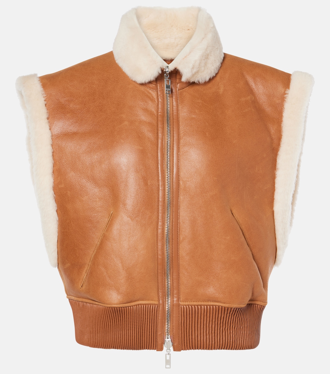 Weste Edwina aus Leder mit Shearling | Isabel Marant