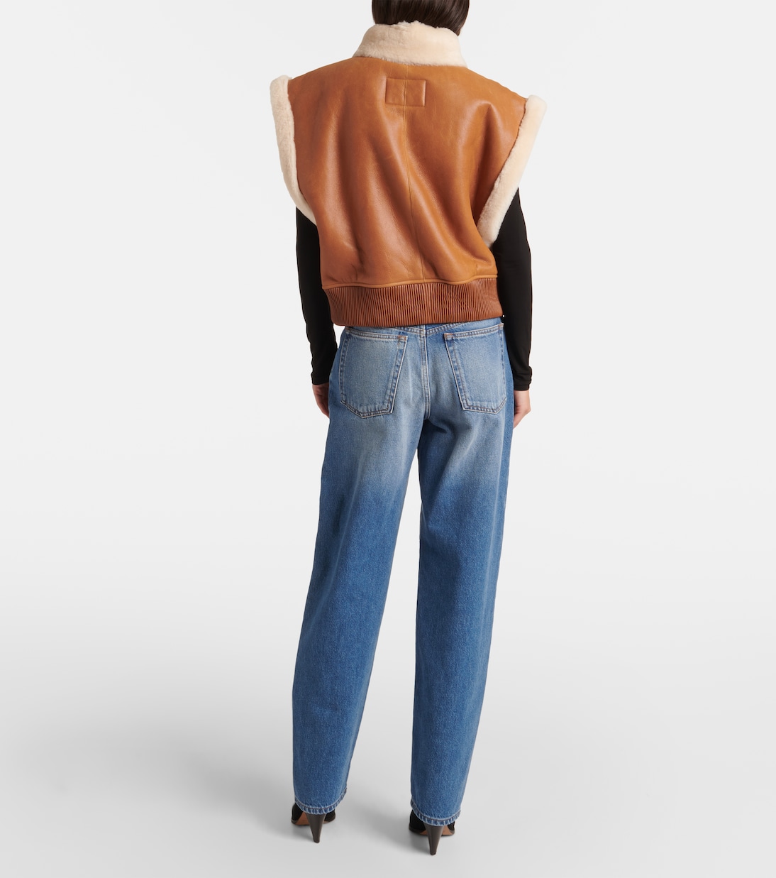 Weste Edwina aus Leder mit Shearling | Isabel Marant