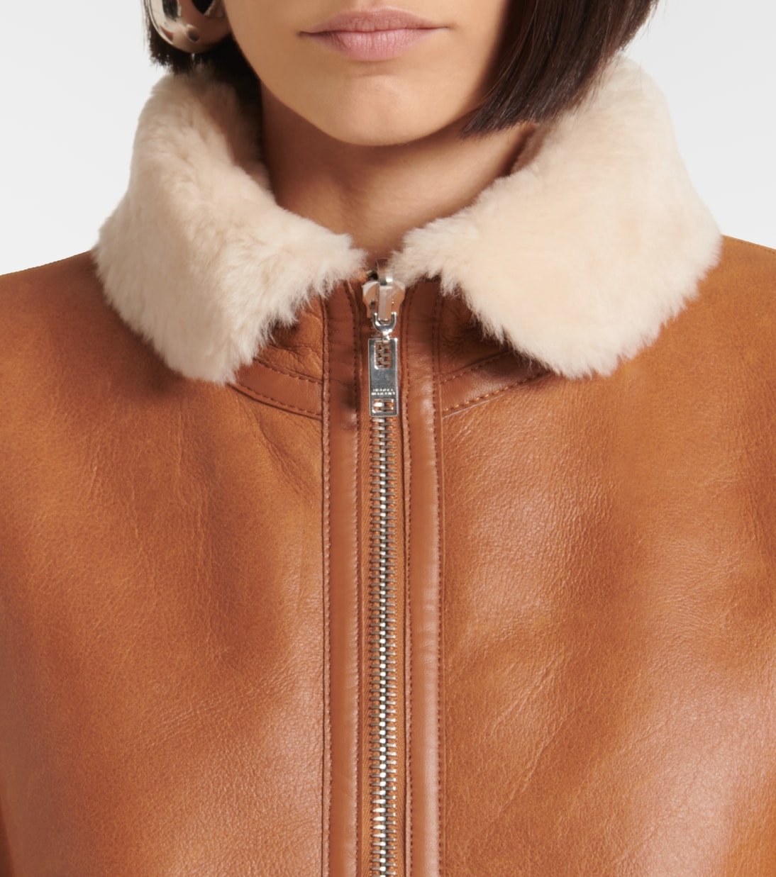 Weste Edwina aus Leder mit Shearling | Isabel Marant