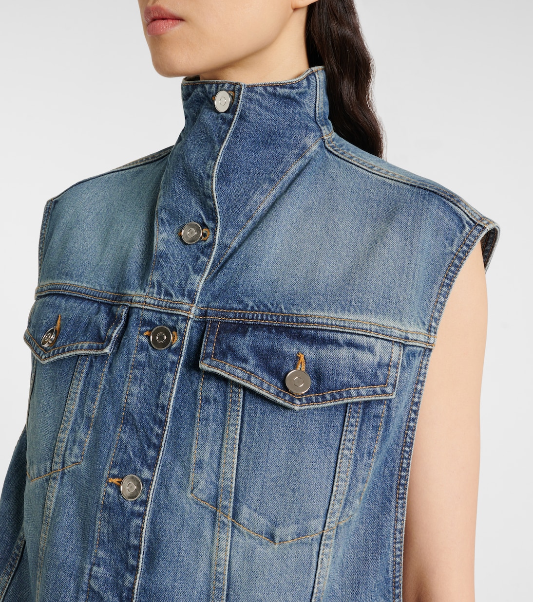 Veste sans manches en jean | Alaïa