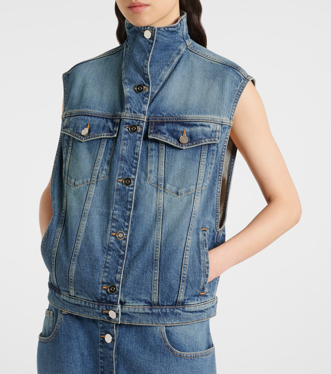 Veste sans manches en jean | Alaïa