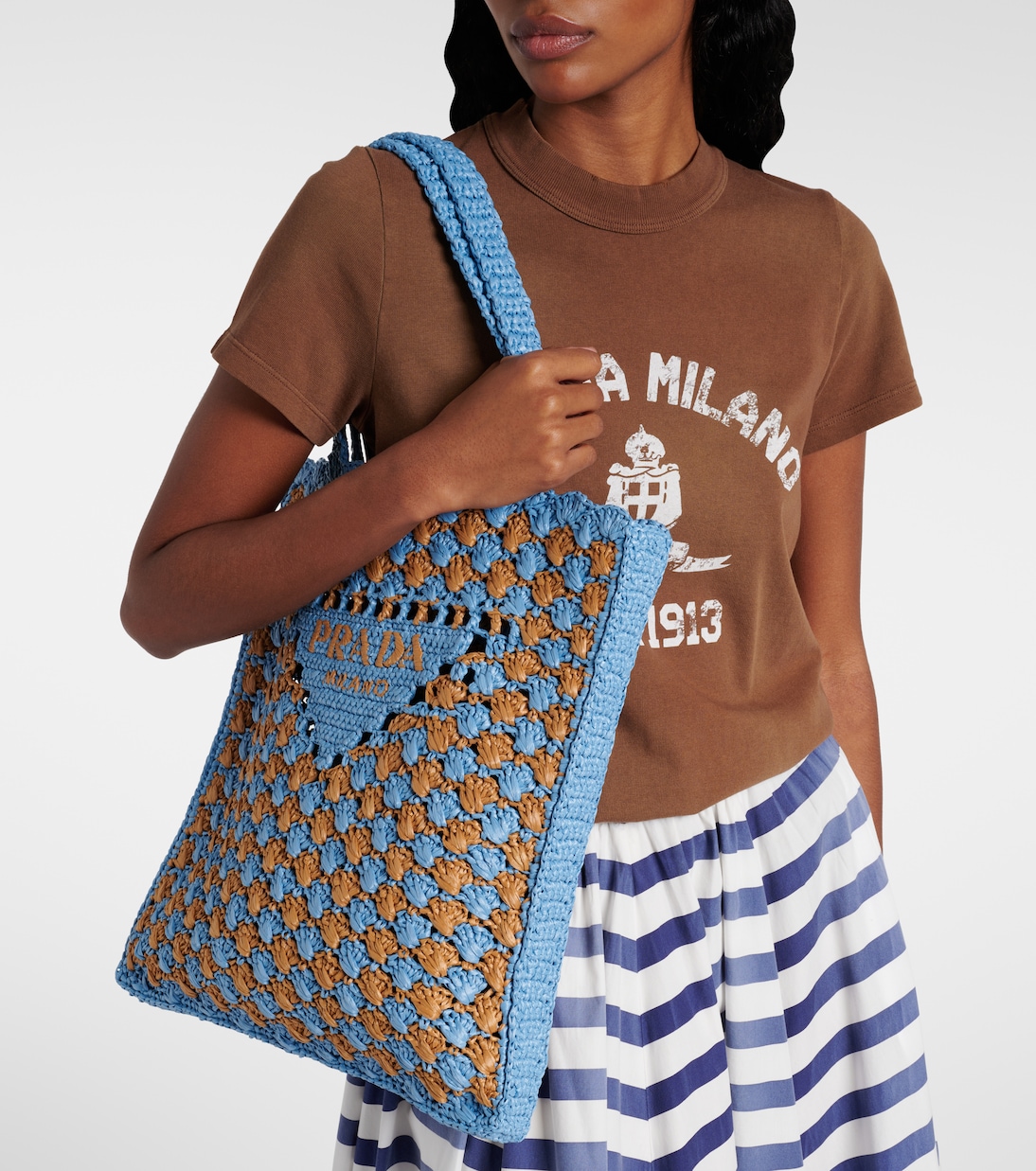 Sac en crochet à logo | Prada