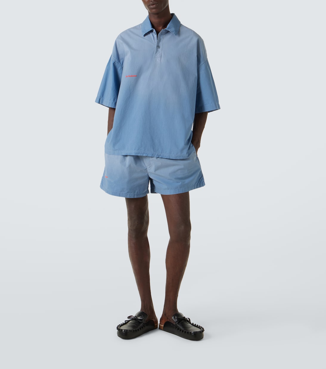Shorts in popeline di cotone con logo | JW Anderson