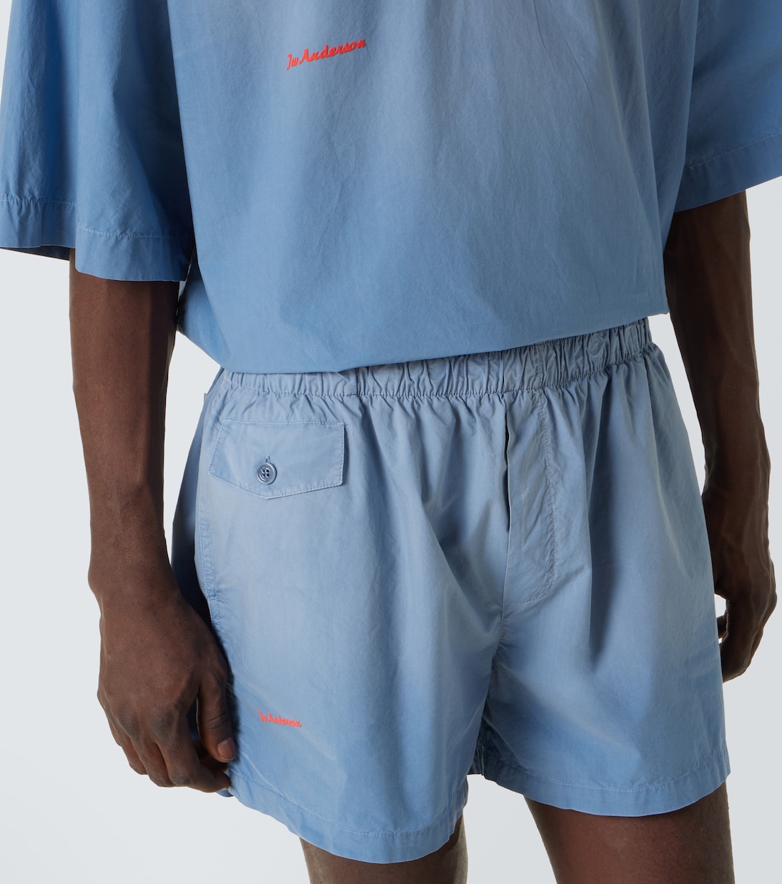 Shorts in popeline di cotone con logo | JW Anderson