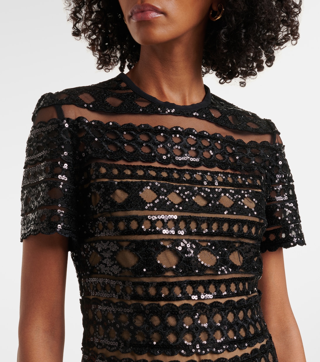 Abito midi in mesh | Elie Saab