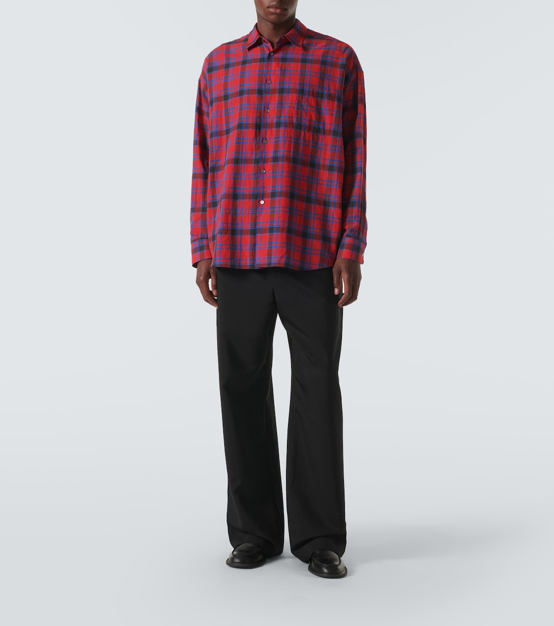 Weite Mid-Rise-Hose Donatello aus Wolle und Mohair | The Row