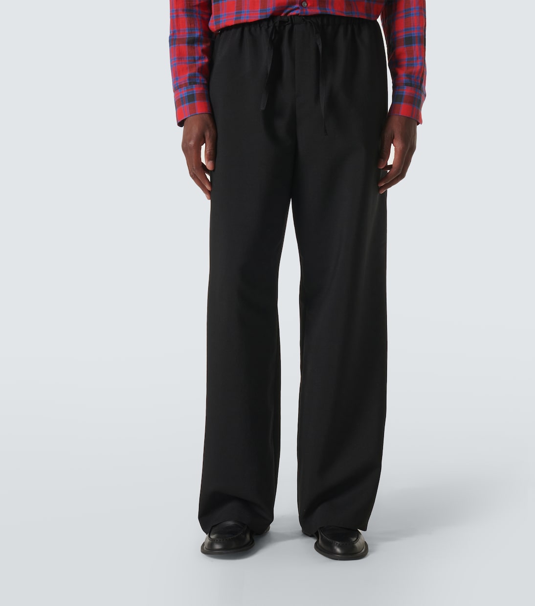 Weite Mid-Rise-Hose Donatello aus Wolle und Mohair | The Row